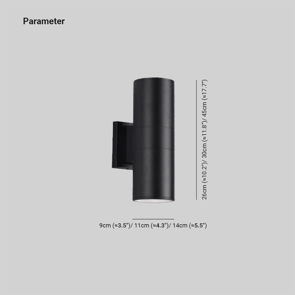 Kren Applique Extérieure Cylindre Simple. Verre. Noir. Cour - Neutralighting