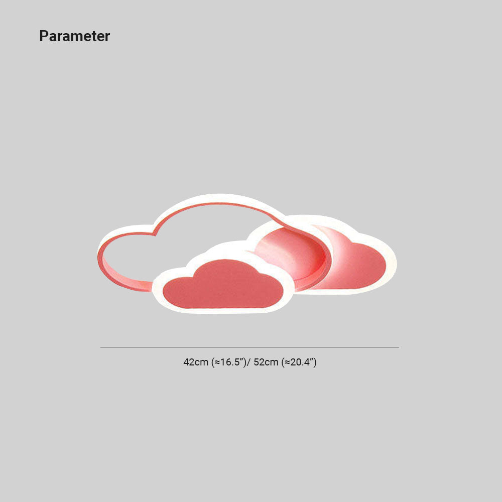 Arisha Plafonnier Nuage Moderne, Acrylique/Metal, Blanc/Rose, Chambre - Neutralighting