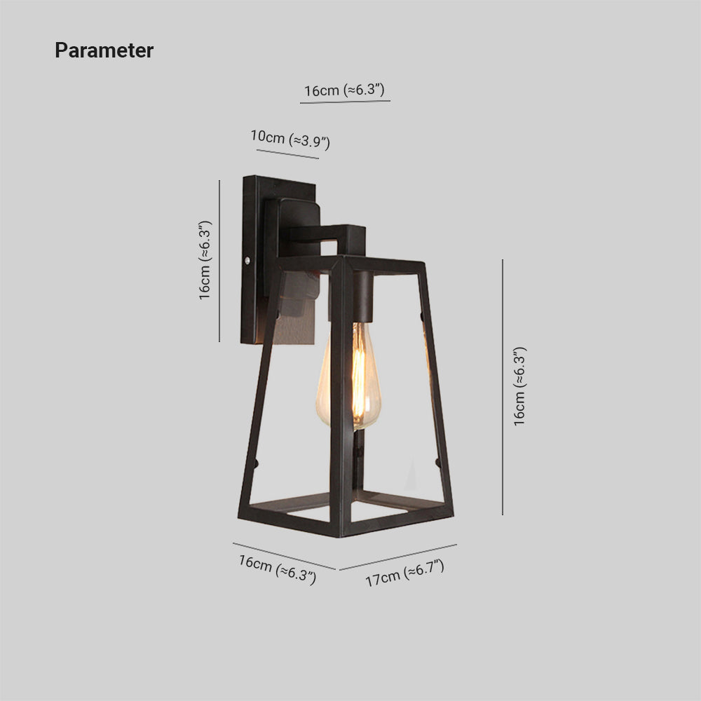 Silva Applique Murale Landerne Industriel, Métal/Verre, Noir, Extérieur - Neutralighting