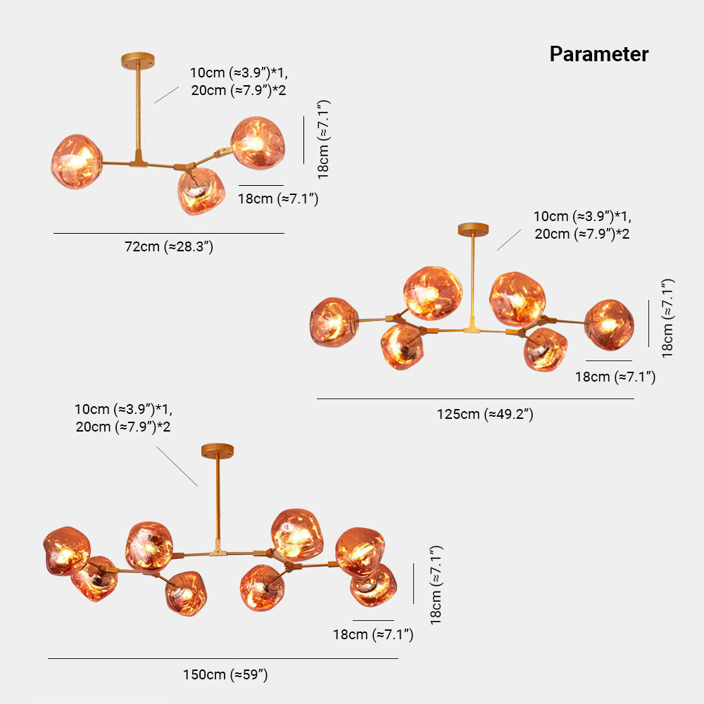Valentina Suspension Globe Inhabituelle, Métal/Acrylique, Doré Rosé/Or/Chromé, Salon/Salle à Manger - Neutralighting