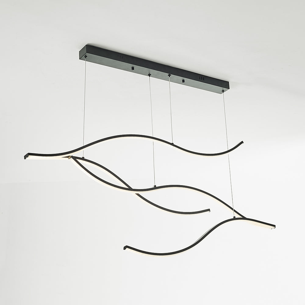 Nayel Luminaires Suspension linéaire. LED Noir/Or. Salon - Neutralighting