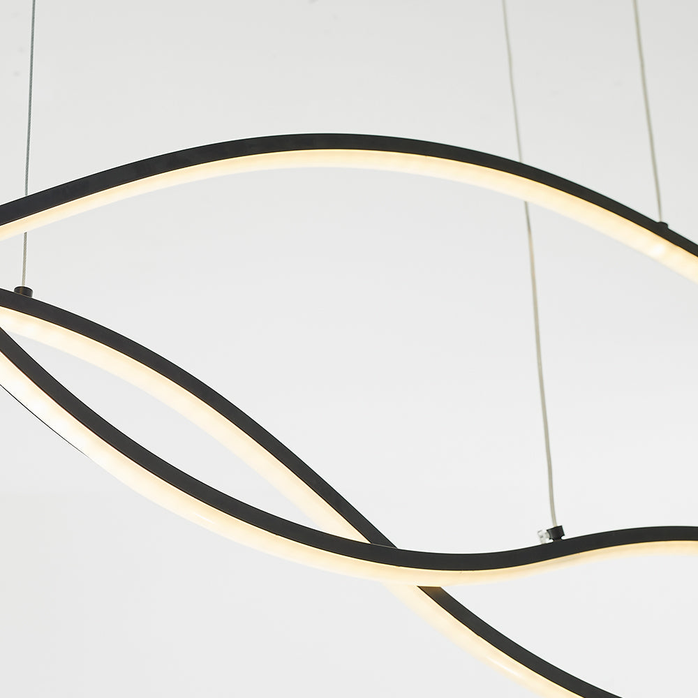 Nayel Luminaires Suspension linéaire. LED Noir/Or. Salon - Neutralighting