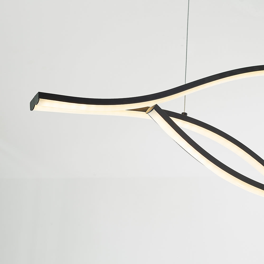 Nayel Luminaires Suspension linéaire. LED Noir/Or. Salon - Neutralighting