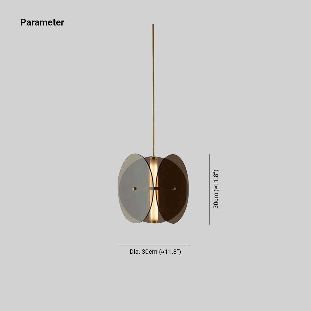 Valentina Suspension Rond LED Simplicité Noir Métal/Verre Chambre à Coucher - Neutralighting