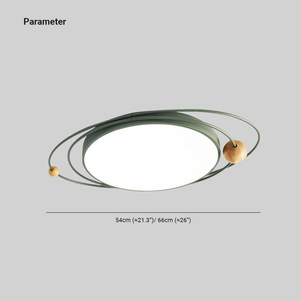 Arisha Plafonnier Rond Moderne, Metal/Bois, Blanc/Noir/Gris/Vert/Bleu, Salon - Neutralighting