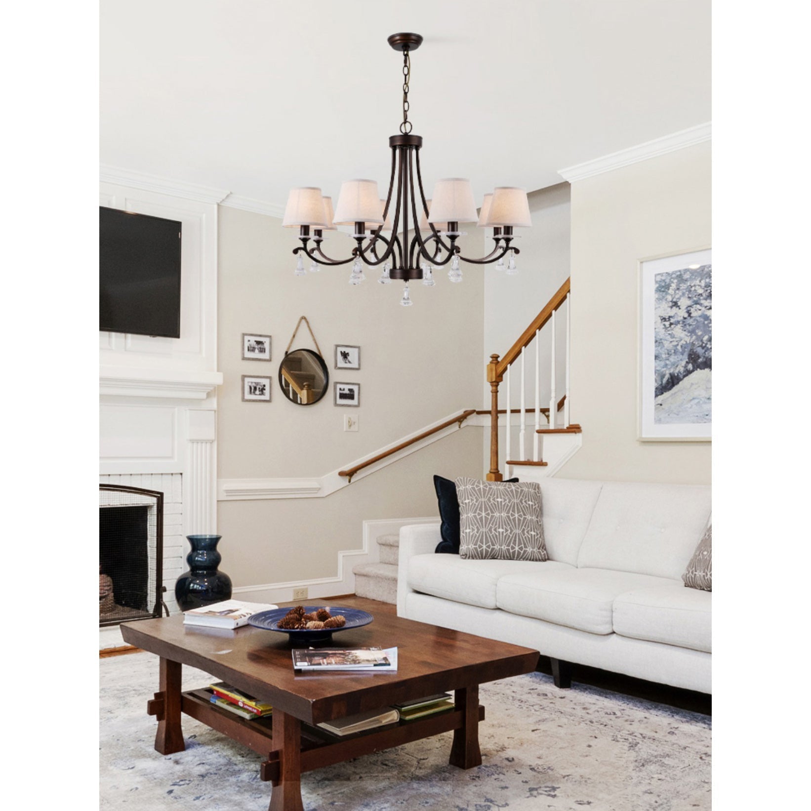 Lyvenisra Lustre Cristal Tissu Laiton Industrial Vintage Pointe - Neutralighting
