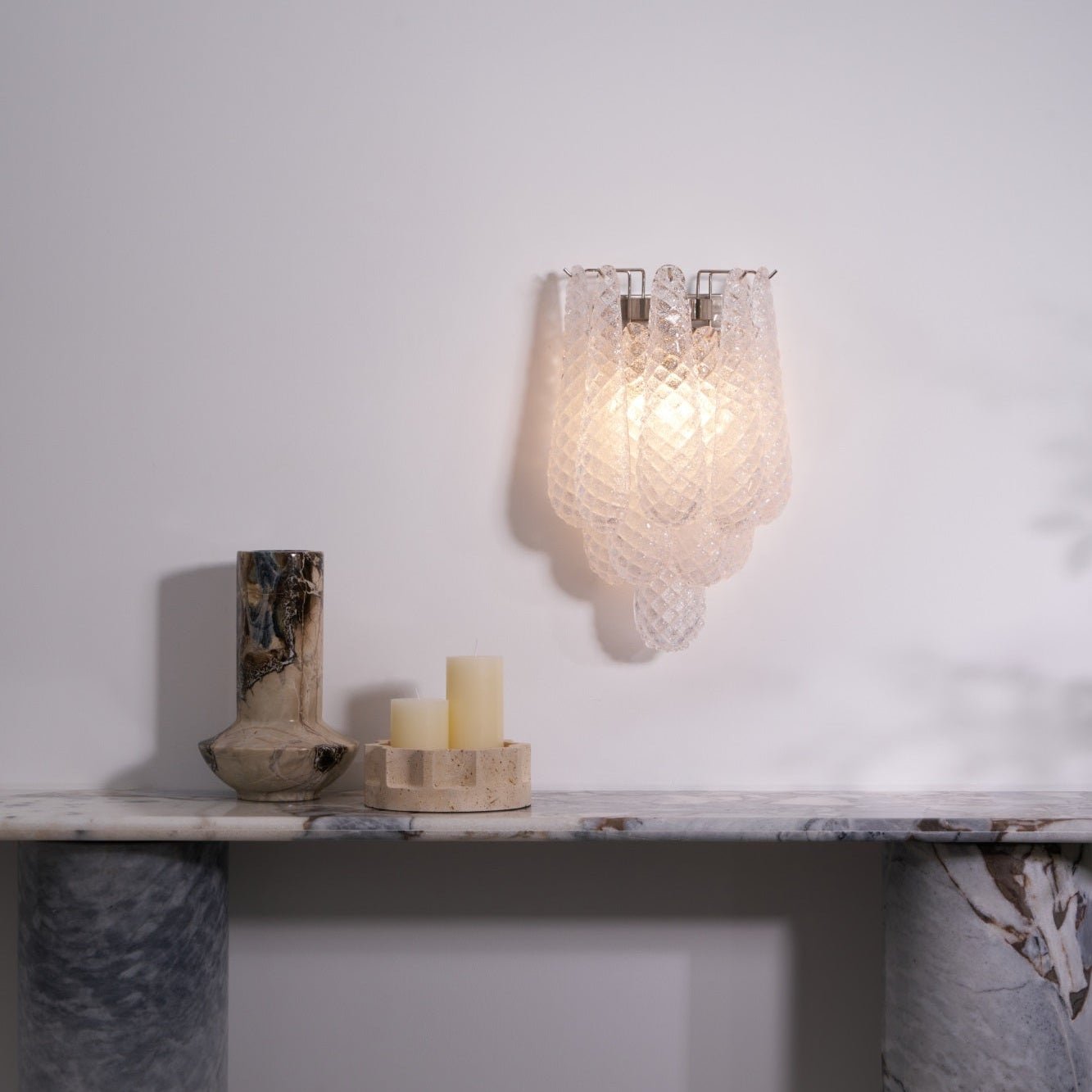 Aurora Wall Lamp Pink Teardrop Glass Floral Artistic - Letslighting
