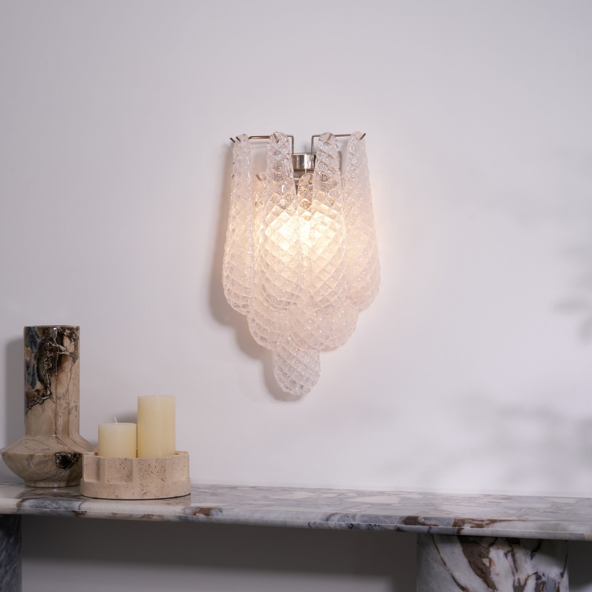 Aurora Wall Lamp Pink Teardrop Glass Floral Artistic - Letslighting
