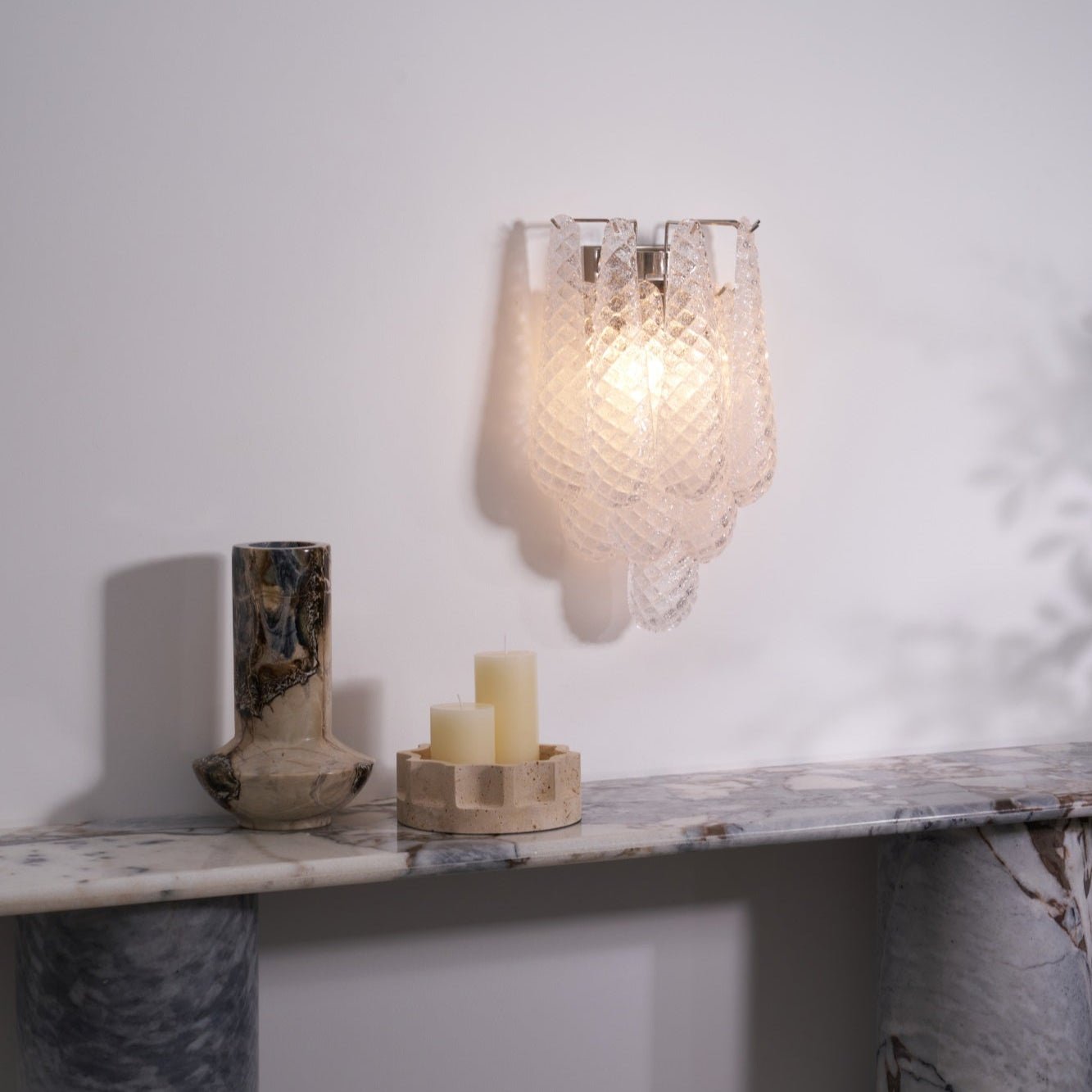 Aurora Wall Lamp Pink Teardrop Glass Floral Artistic - Letslighting