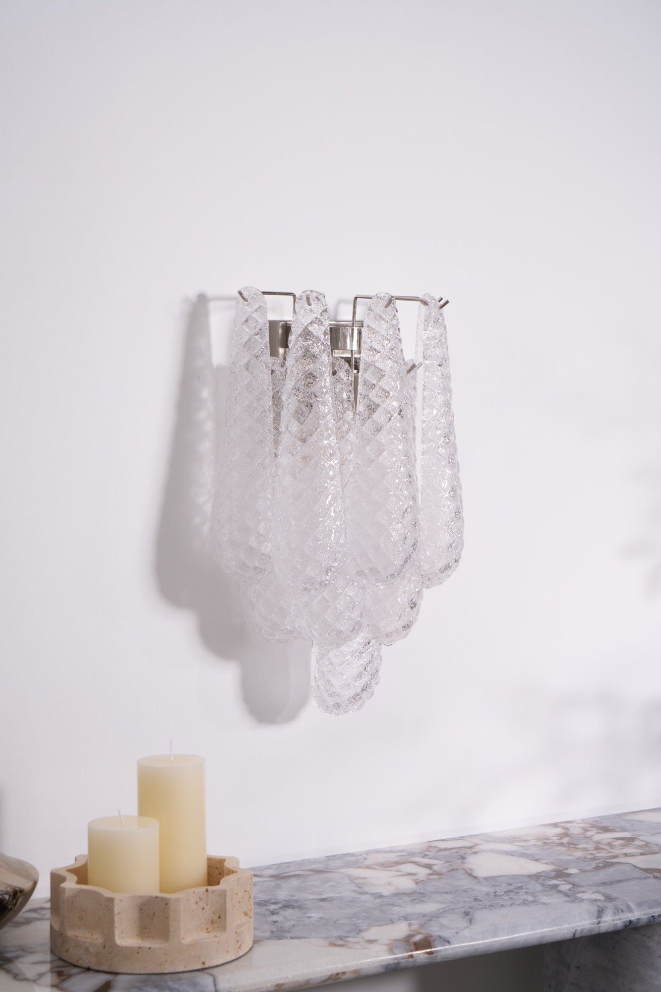 Aurora Wall Lamp Pink Teardrop Glass Floral Artistic - Letslighting