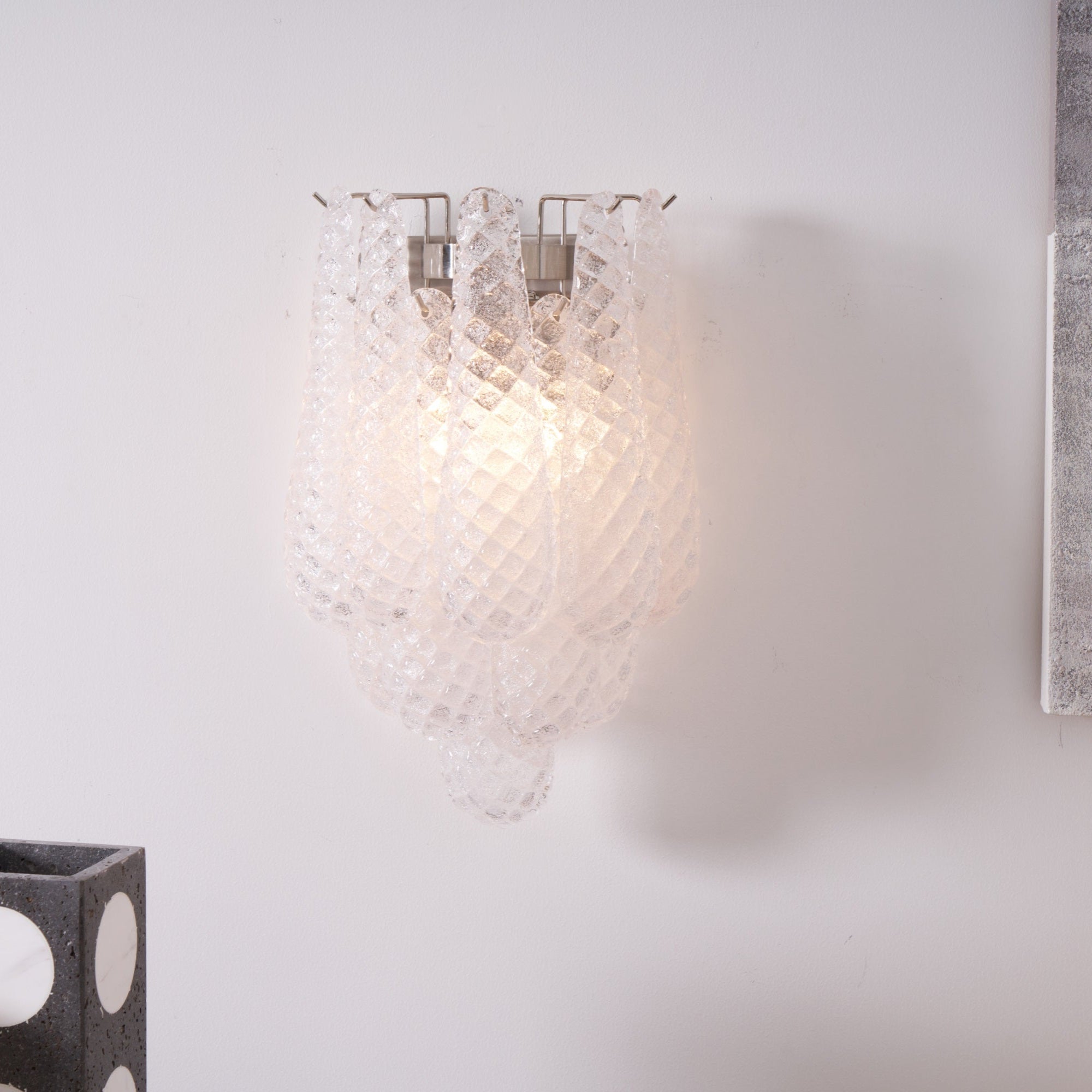 Aurora Wall Lamp Pink Teardrop Glass Floral Artistic - Letslighting