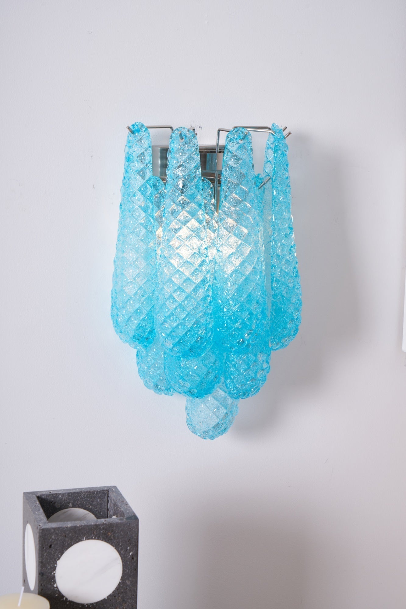 Aurora Wall Lamp Pink Teardrop Glass Floral Artistic - Letslighting