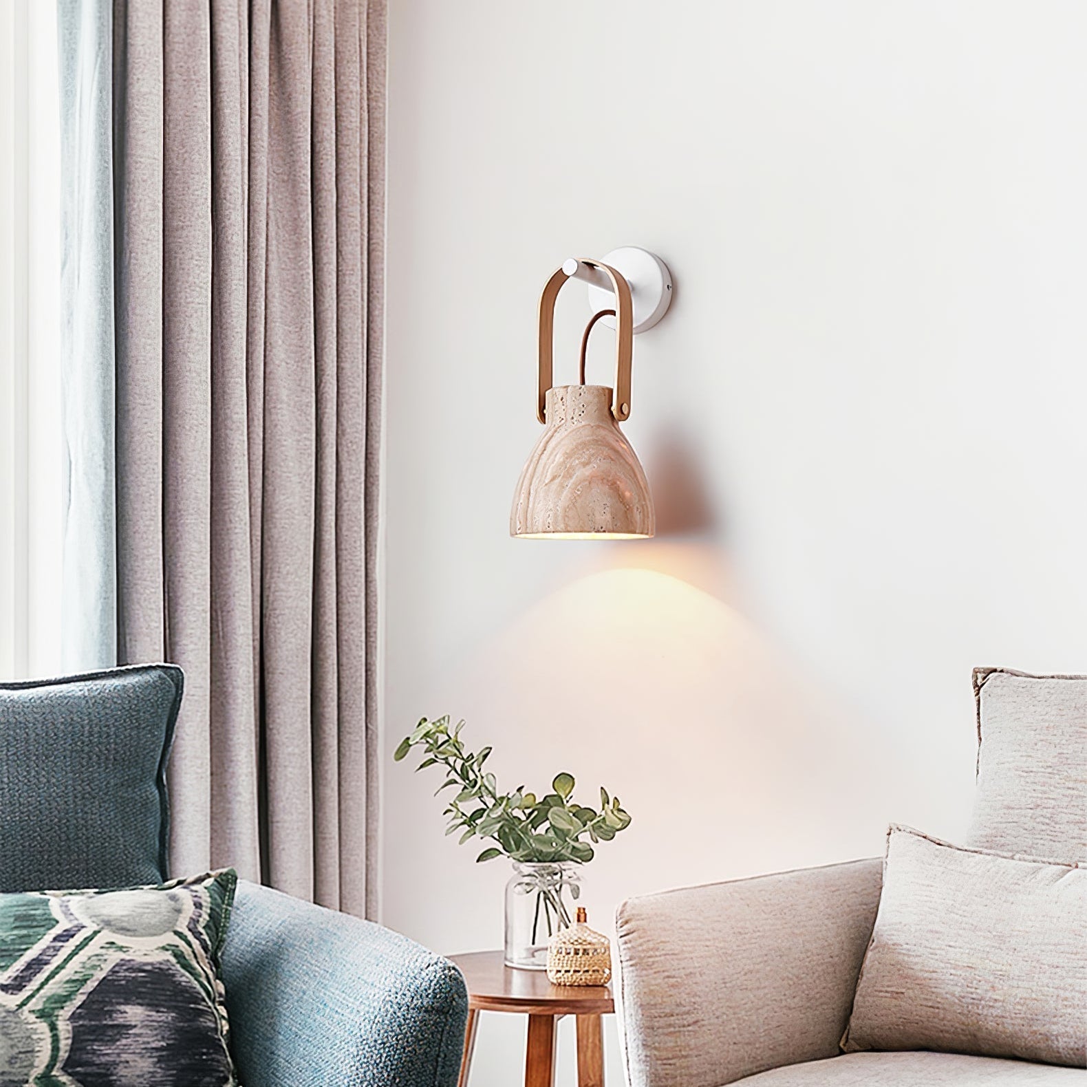 VeraApplique Murale Lanterne en Travertin - Neutralighting