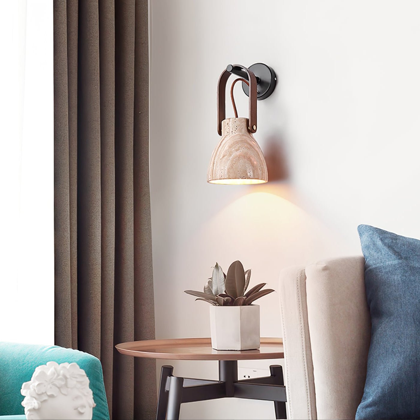 VeraApplique Murale Lanterne en Travertin - Neutralighting