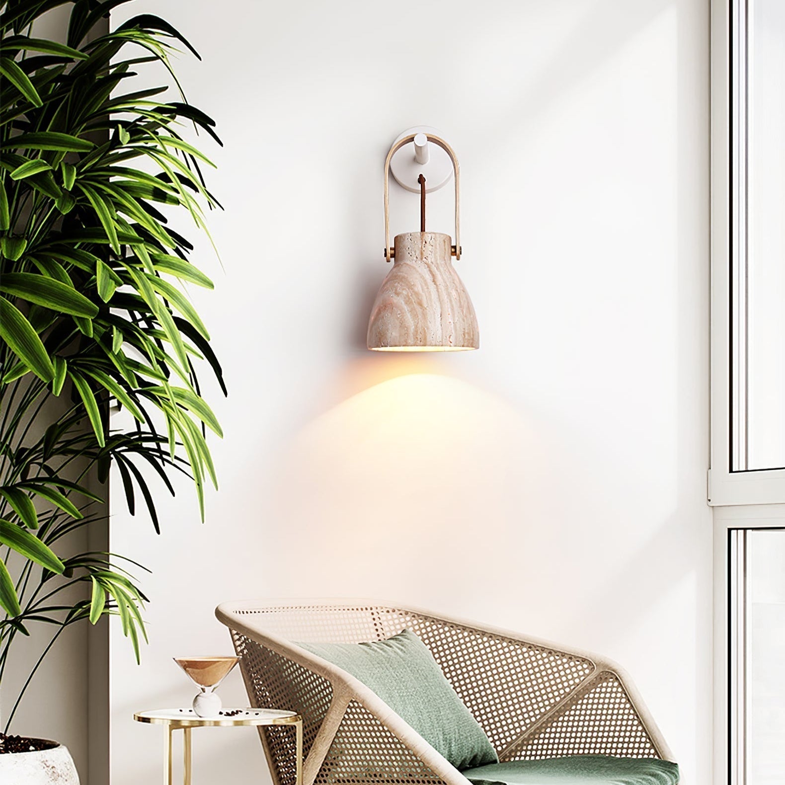 VeraApplique Murale Lanterne en Travertin - Neutralighting