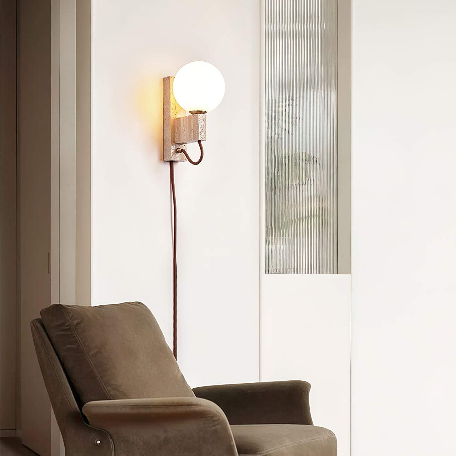 Avirae Globe-Travertine Cute Wall Light - Neutralighting