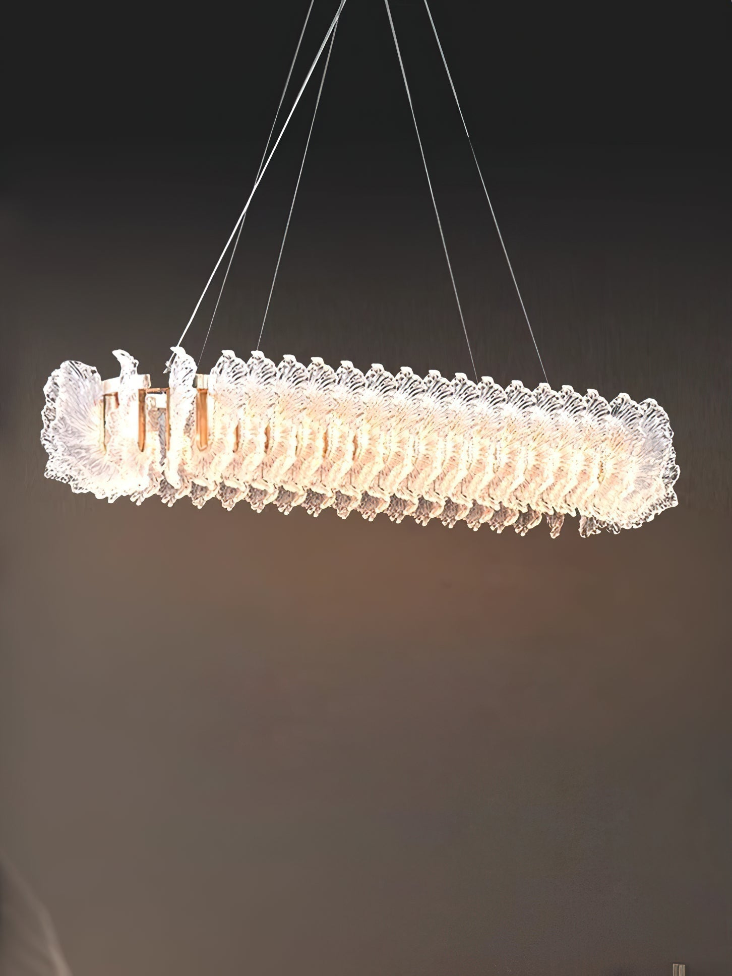 Chandelier en Verre et Acrylique de Luxe Ulcarir Feuille - Neutralighting