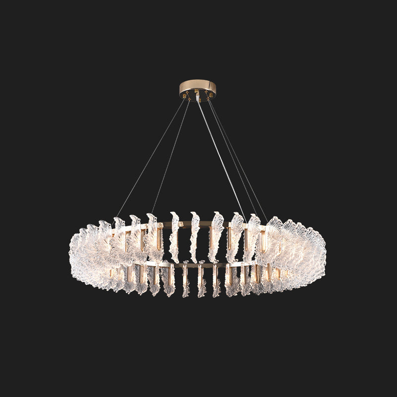 Chandelier en Verre et Acrylique de Luxe Ulcarir Feuille - Neutralighting