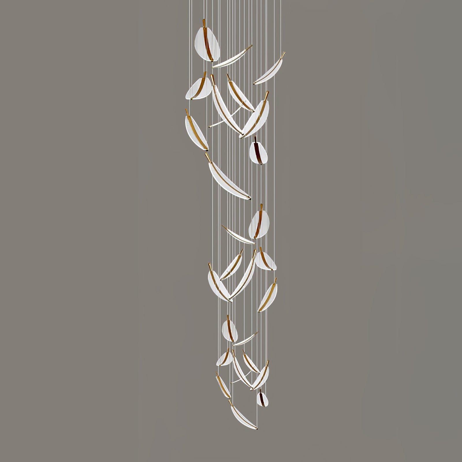 Lustra Chandelier Leaf Acrylic Gold Elegant Modern - Neutralighting
