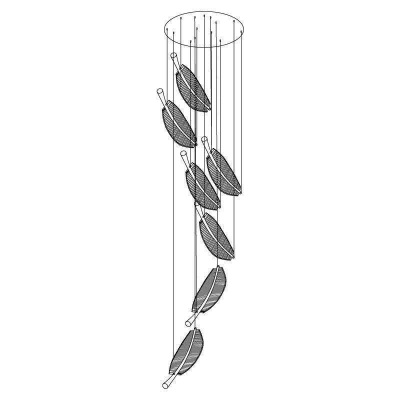 Lustra Chandelier Leaf Acrylic Gold Elegant Modern - Neutralighting