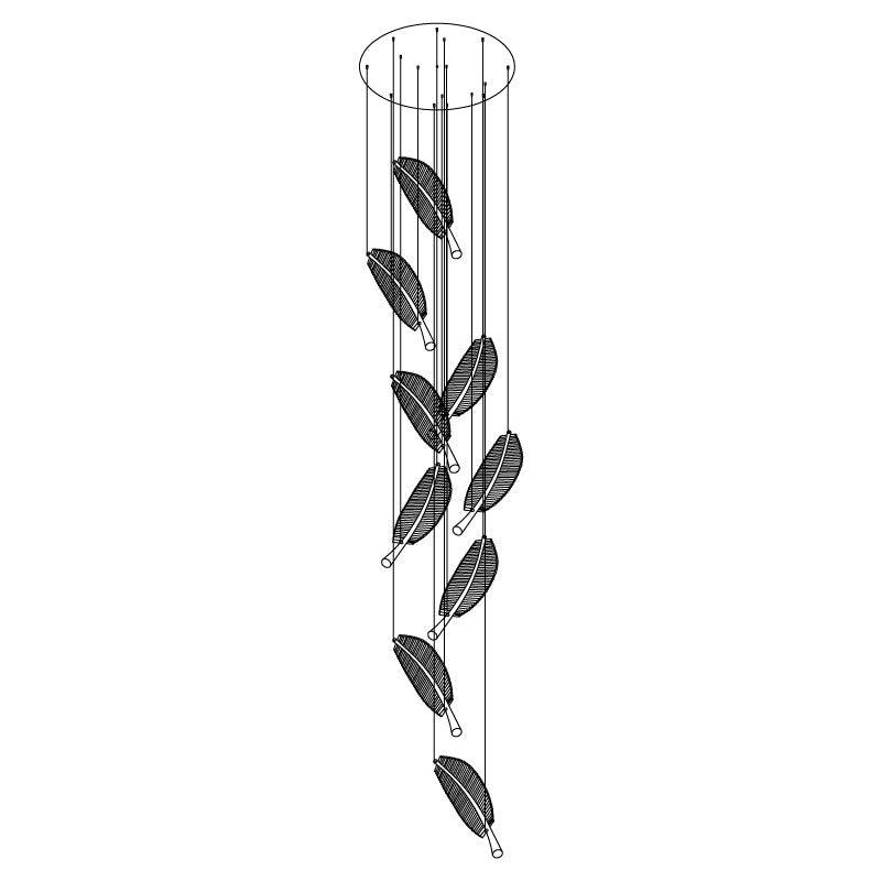 Lustra Chandelier Leaf Acrylic Gold Elegant Modern - Neutralighting