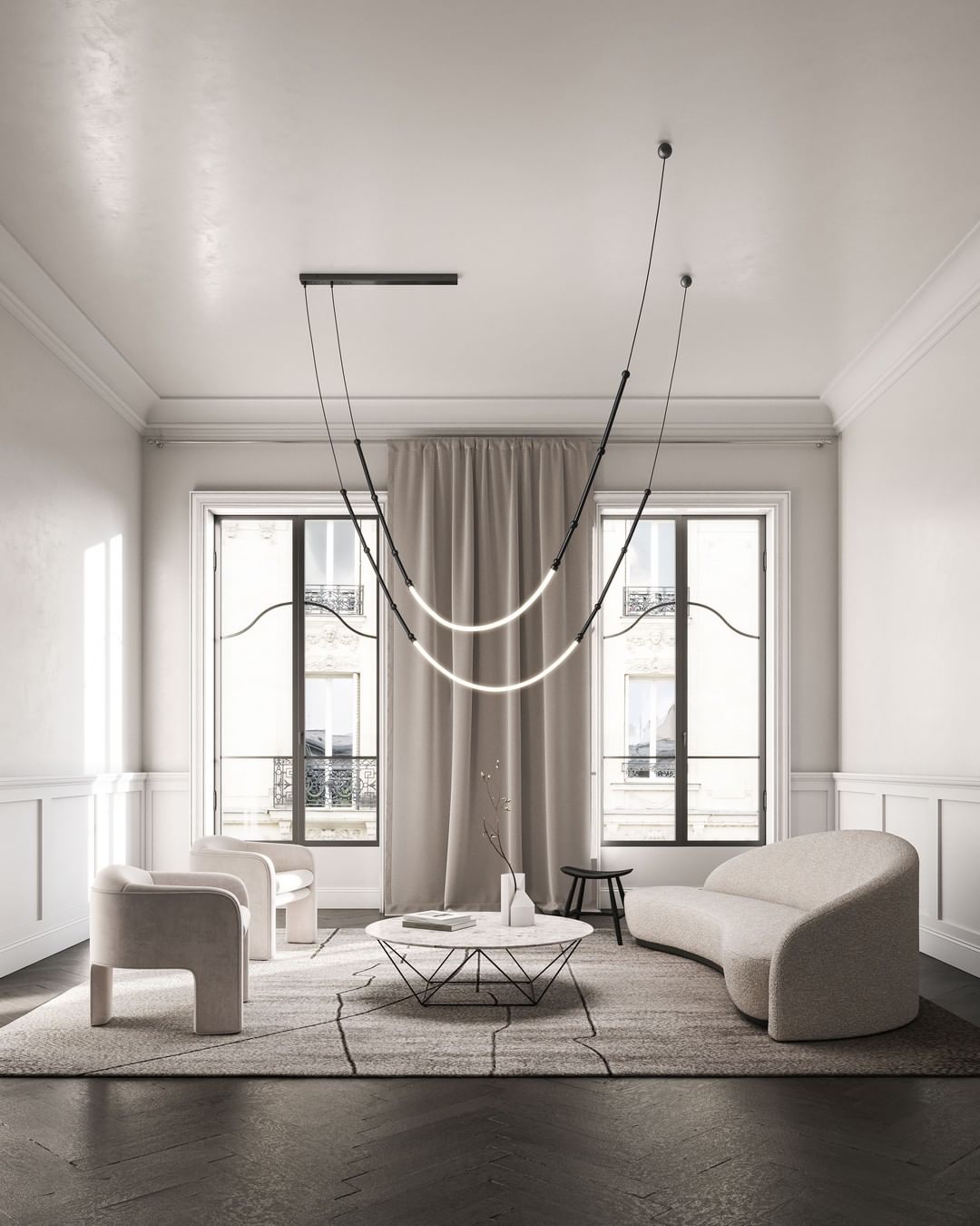 Chandelier Métal Moderne Minimaliste Ormirara - Neutralighting