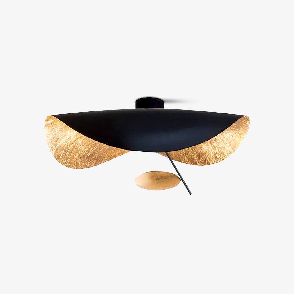 Solara Plafonnier Abat-jour Courbé et Intérieur Doré - Neutralighting