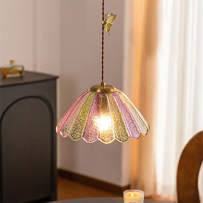 Leira Jupe Suspension Coquillage Teinté Verre Vintage - Neutralighting