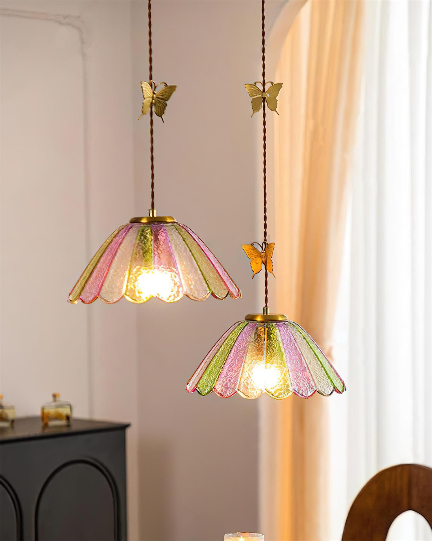 Leira Jupe Suspension Coquillage Teinté Verre Vintage - Neutralighting