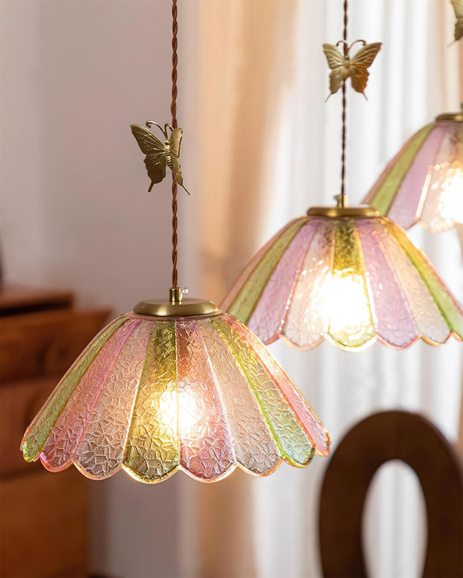 Leira Jupe Suspension Coquillage Teinté Verre Vintage - Neutralighting