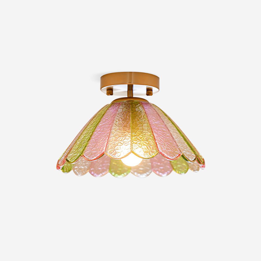 Vela Plafonnier Vintage en Verre Pétale Coloré - Neutralighting