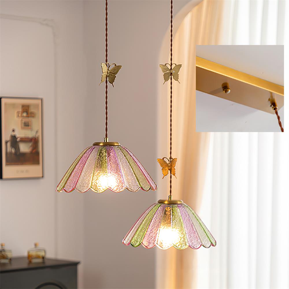 Leira Jupe Suspension Coquillage Teinté Verre Vintage - Neutralighting