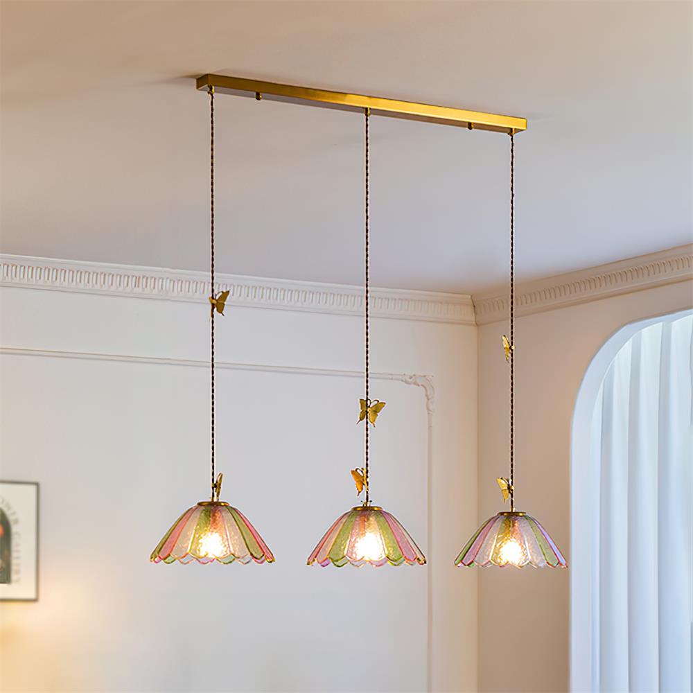 Leira Jupe Suspension Coquillage Teinté Verre Vintage - Neutralighting