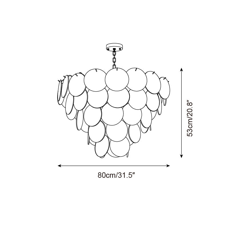 Lelaina Lustre Cascade en Verre Soufflé à la Main - Neutralighting