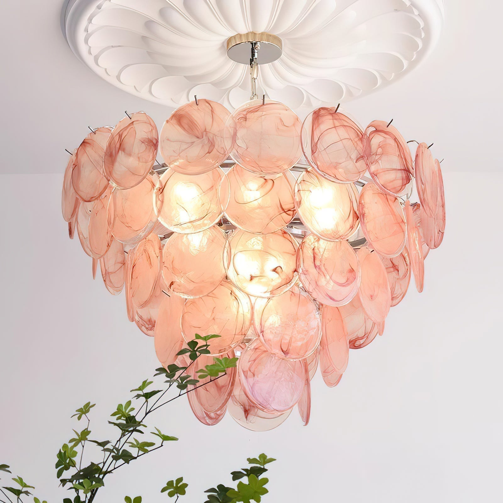 Lelaina Lustre Cascade en Verre Soufflé à la Main - Neutralighting