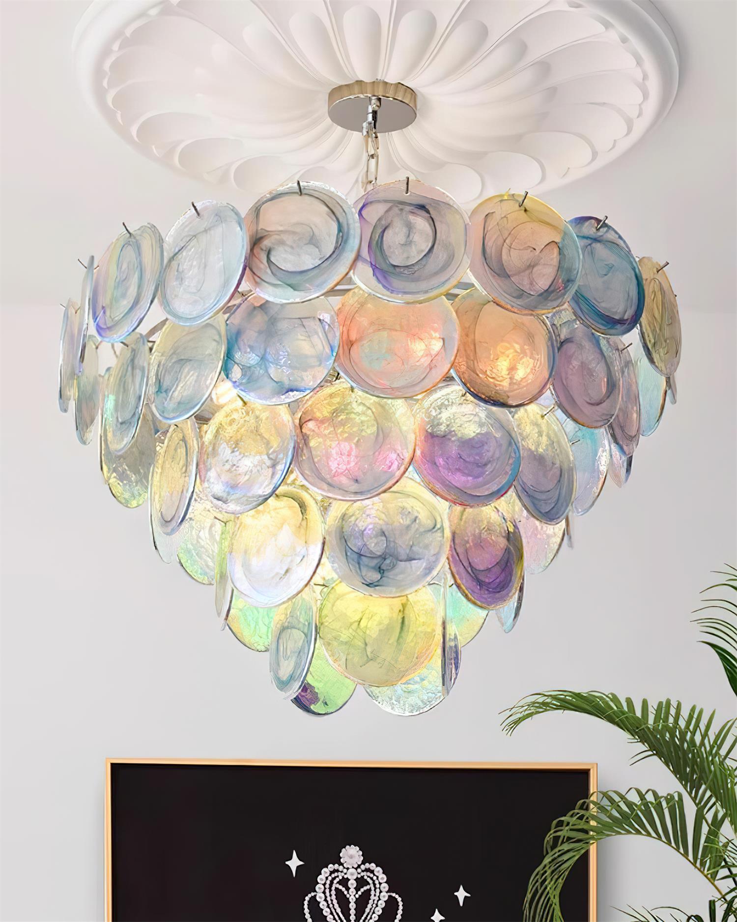 Lelaina Lustre Cascade en Verre Soufflé à la Main - Neutralighting