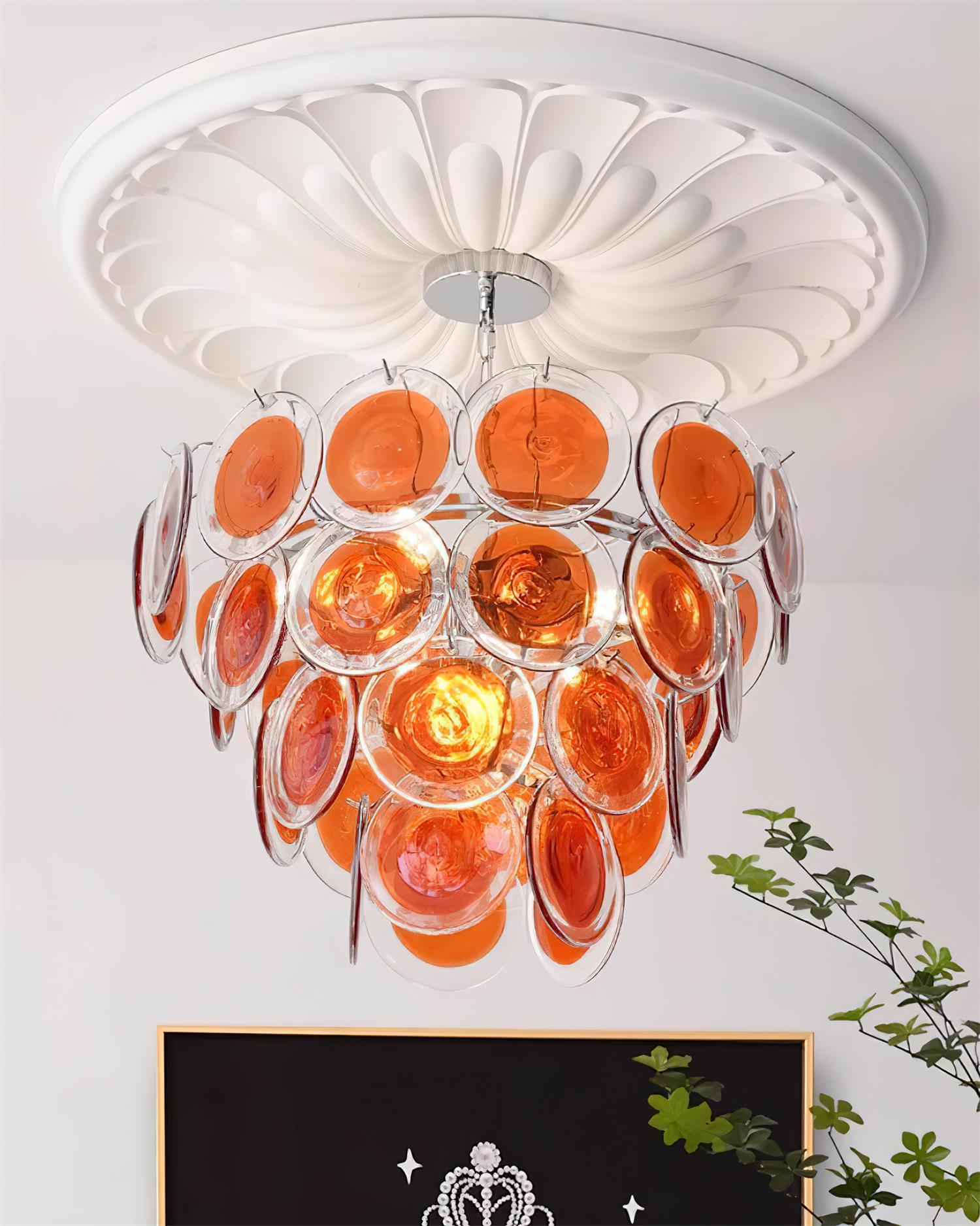 Lelaina Lustre Cascade en Verre Soufflé à la Main - Neutralighting