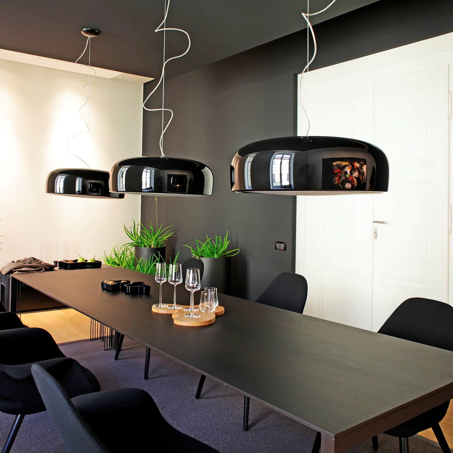 Letifly Lustre Pendentif Dôme Noir Brillant - Neutralighting