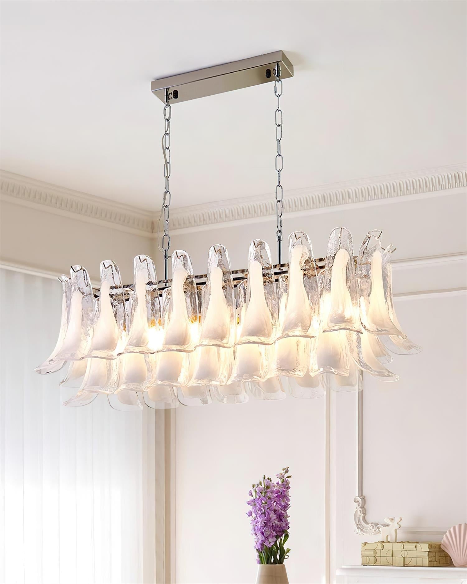 Elizabeth Chandelier Murano Rectangulaire - Neutralighting