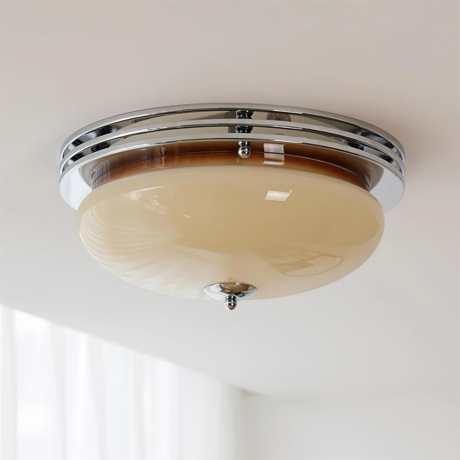 Plafonnier Baldaquin Verre Ombre Classique Rond Moderne - Neutralighting