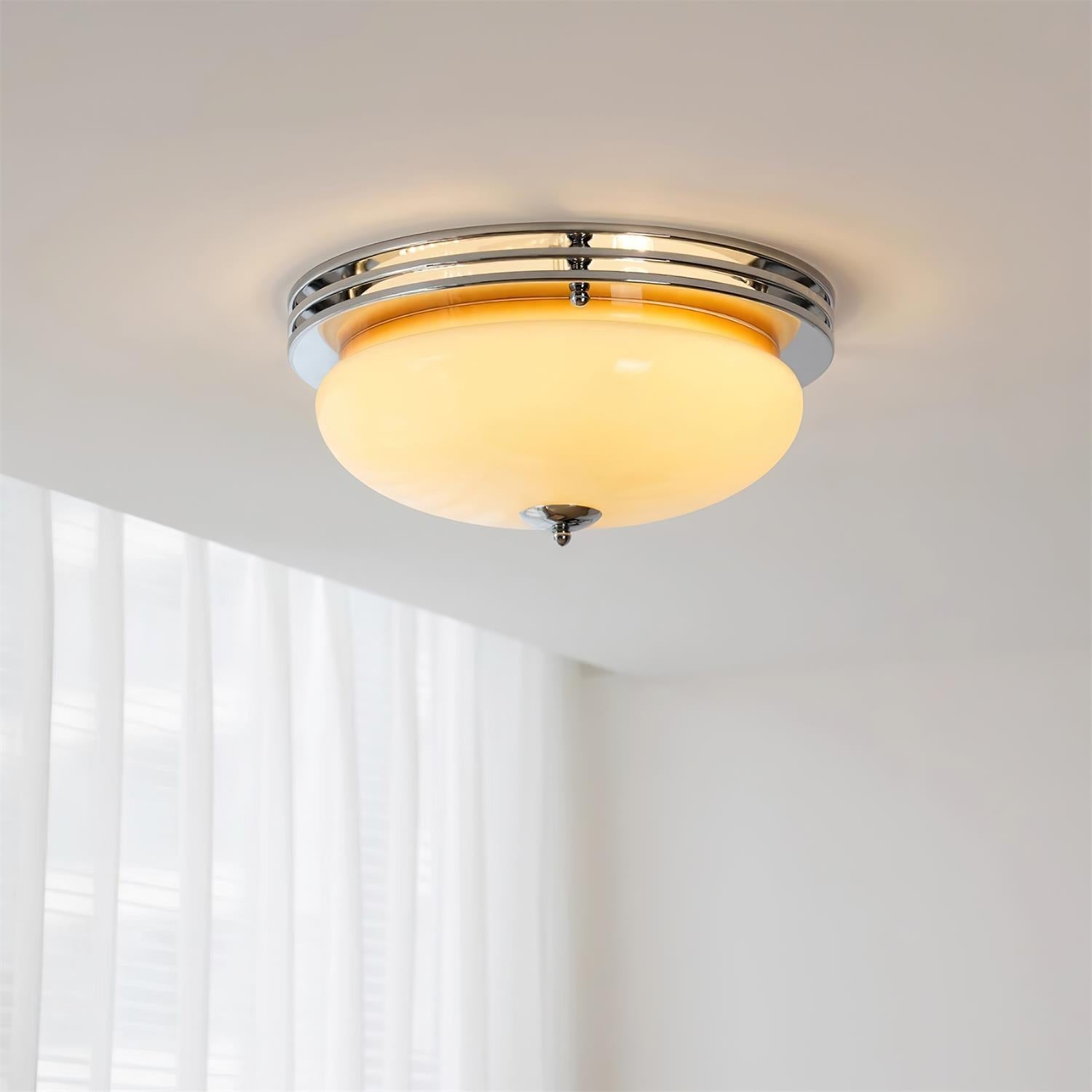 Plafonnier Baldaquin Verre Ombre Classique Rond Moderne - Neutralighting