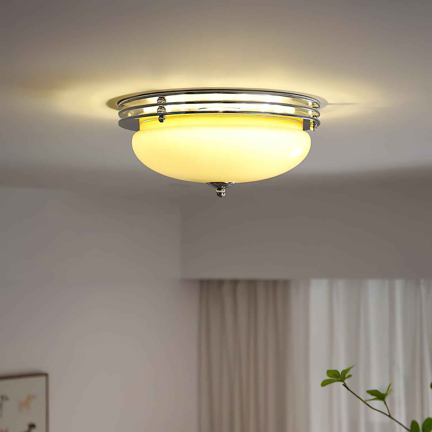 Plafonnier Baldaquin Verre Ombre Classique Rond Moderne - Neutralighting