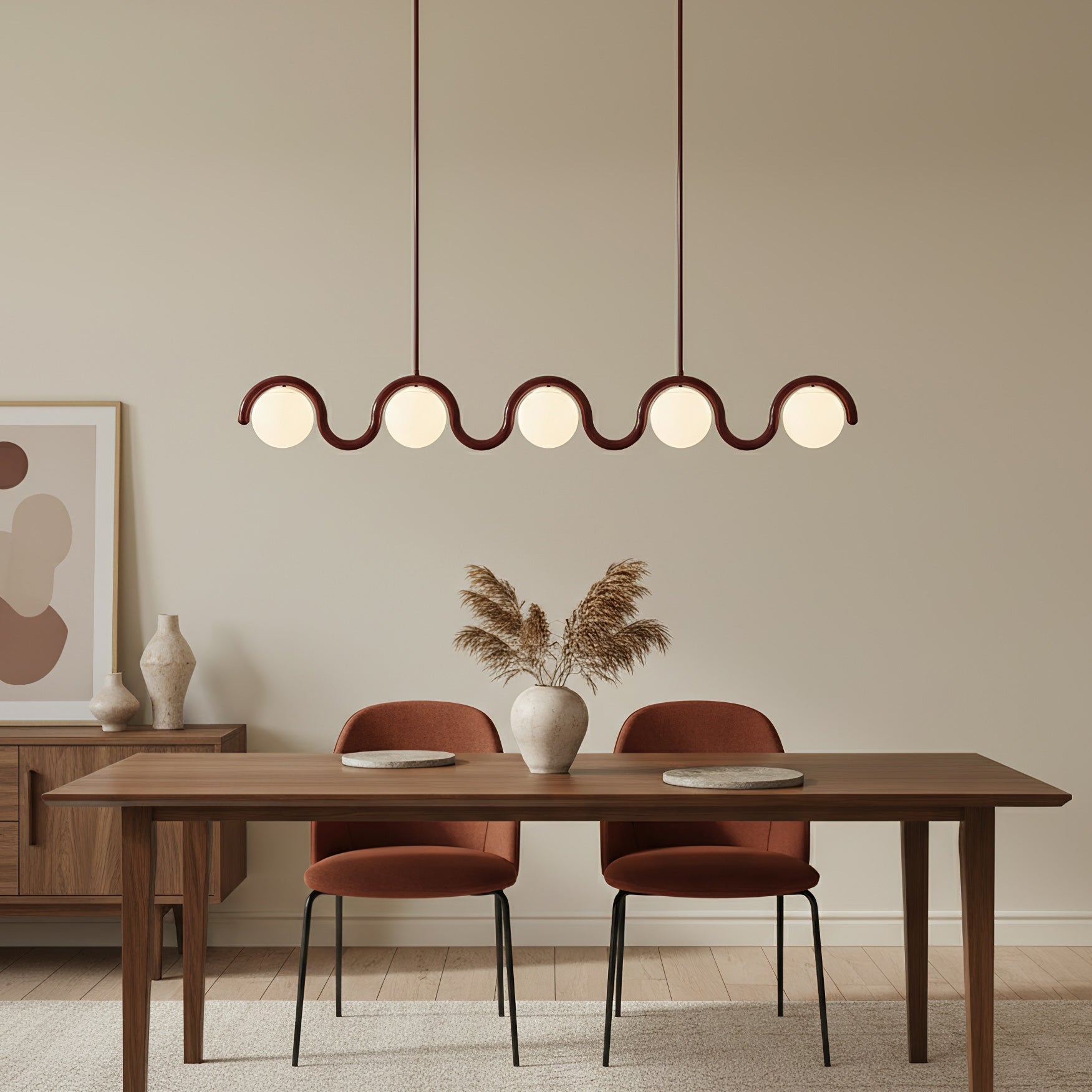 Uveta Lustre Linéaire Rouge & Argenté