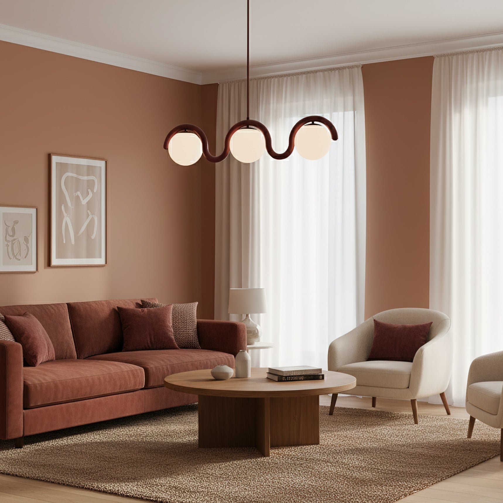 Uveta Lustre Linéaire Rouge & Argenté