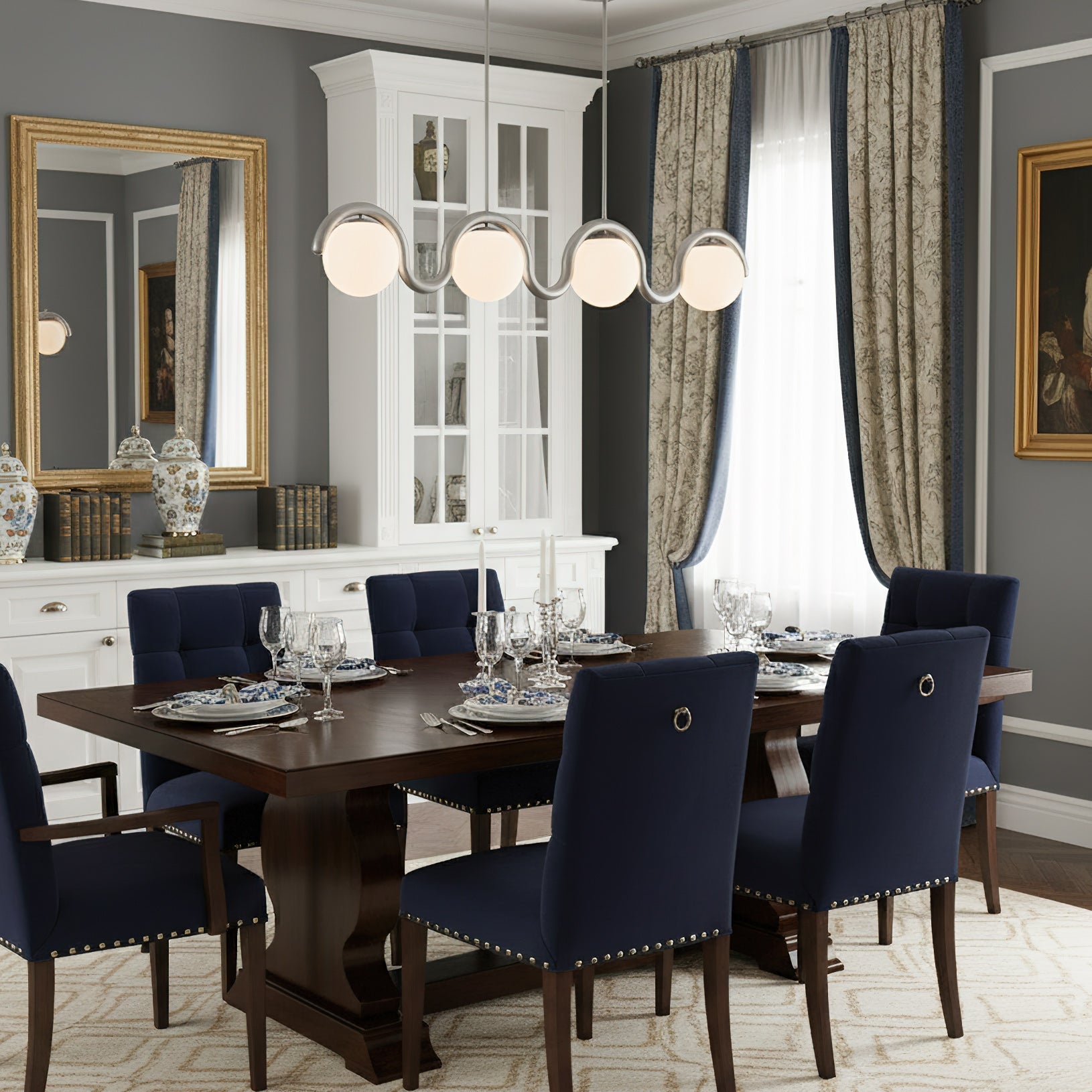 Uveta Lustre Linéaire Rouge & Argenté