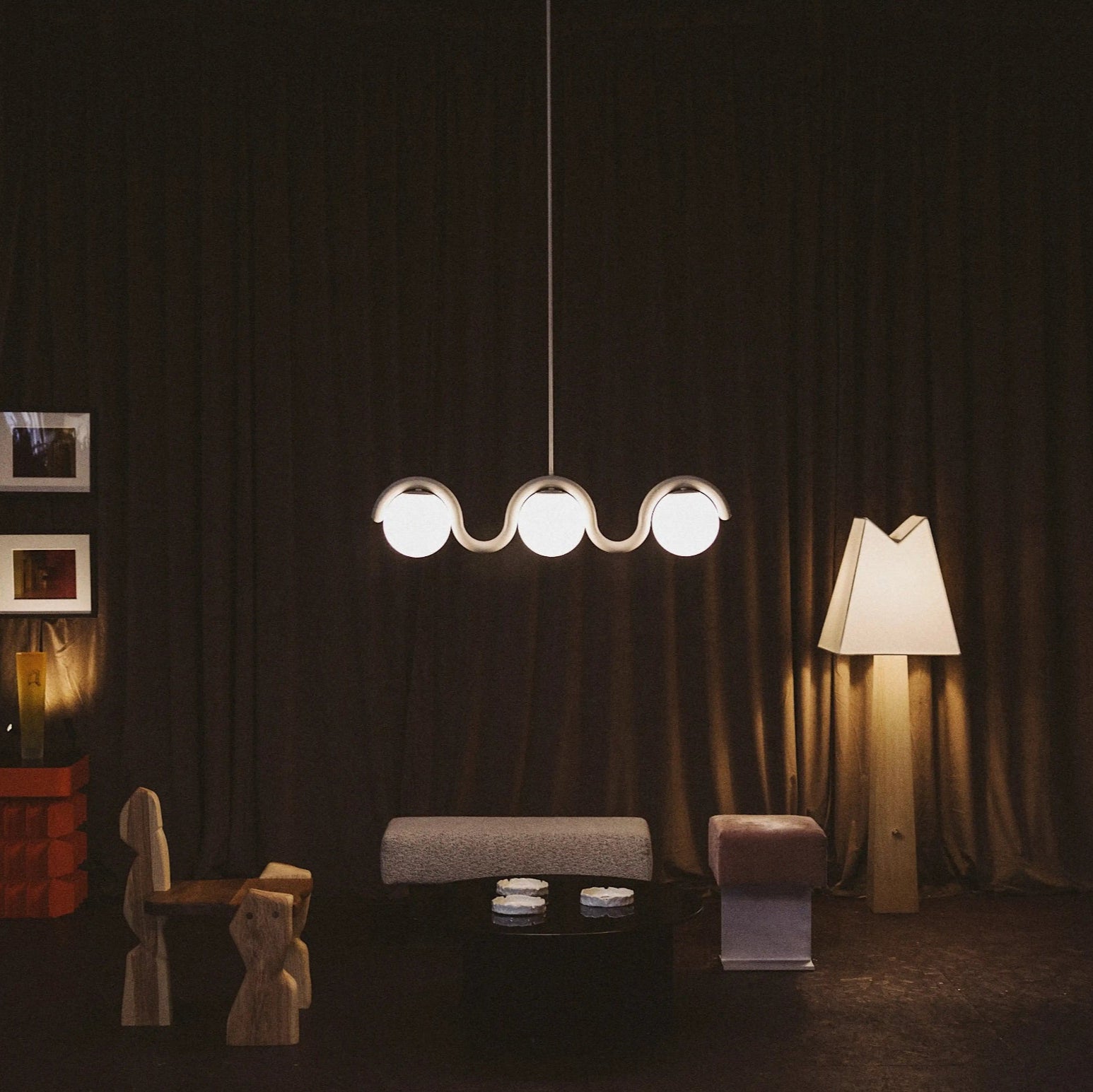 Uveta Lustre Linéaire Rouge & Argenté