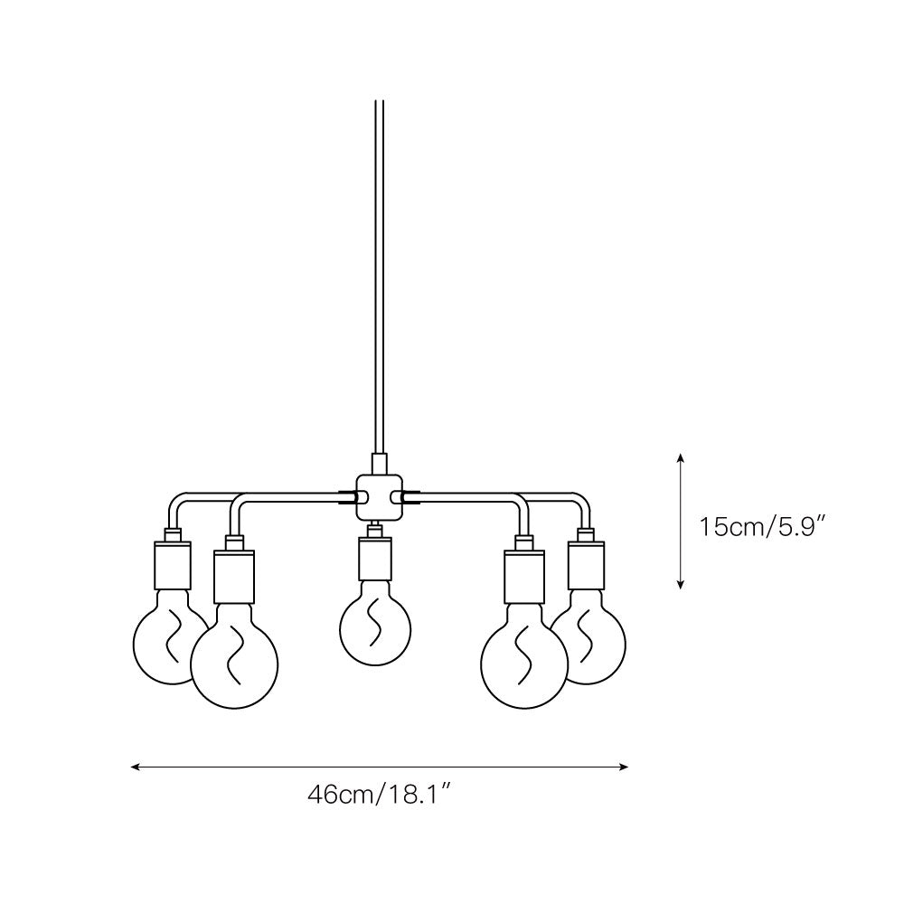 Vecarisra Traditional Industrial Metal Chandelier - Lamp Copper