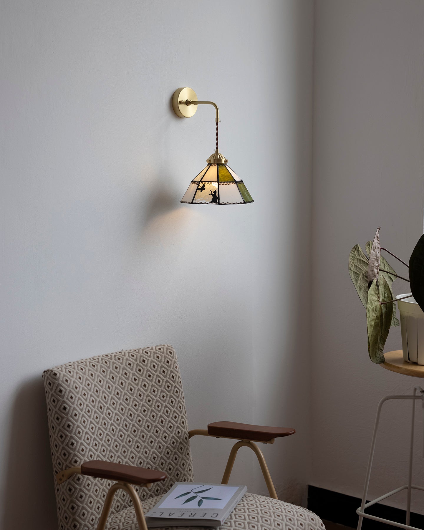 Tiffany Applique Murale Laiton Vert - Neutralighting