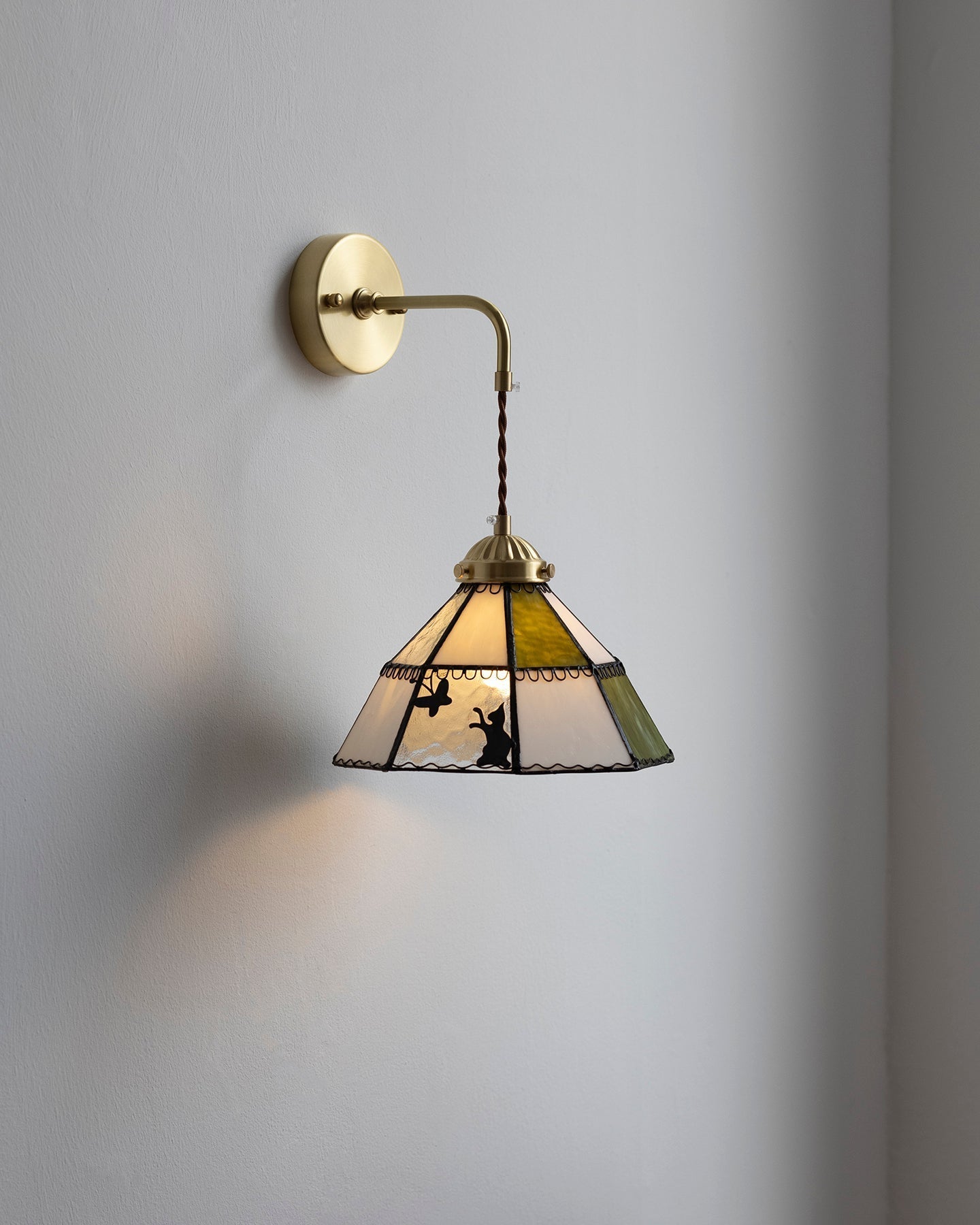 Tiffany Applique Murale Laiton Vert - Neutralighting