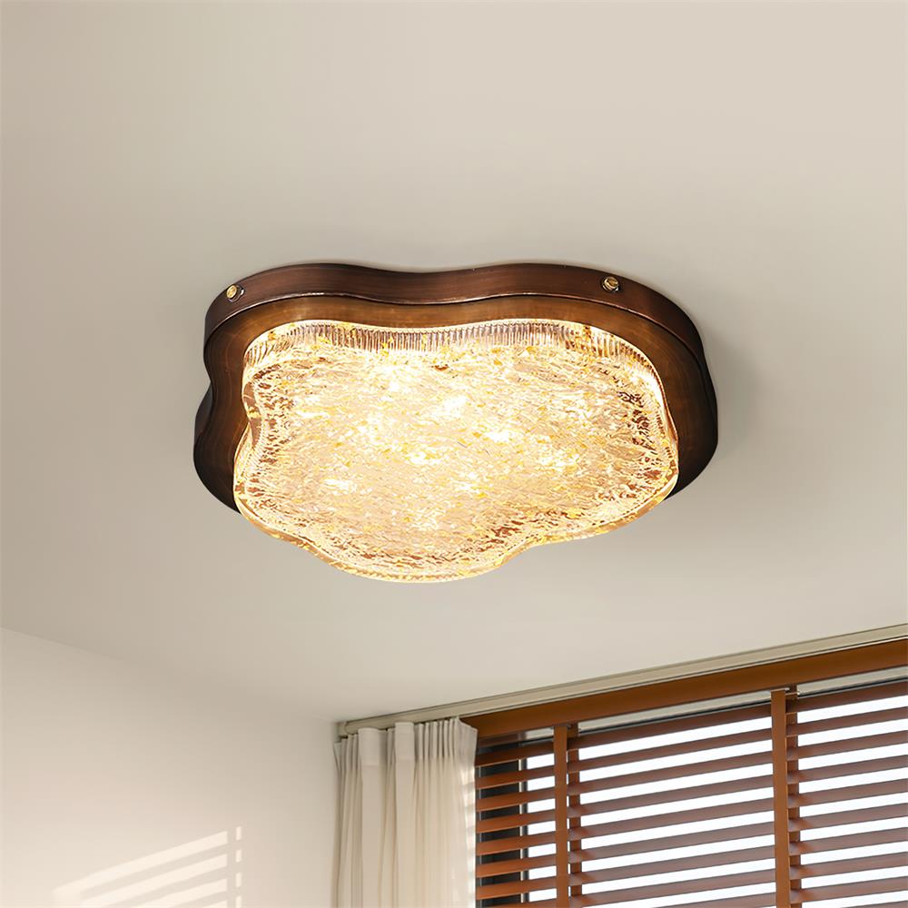 Auro Plafonnier Moderne Résine Feuille d'Or - Neutralighting